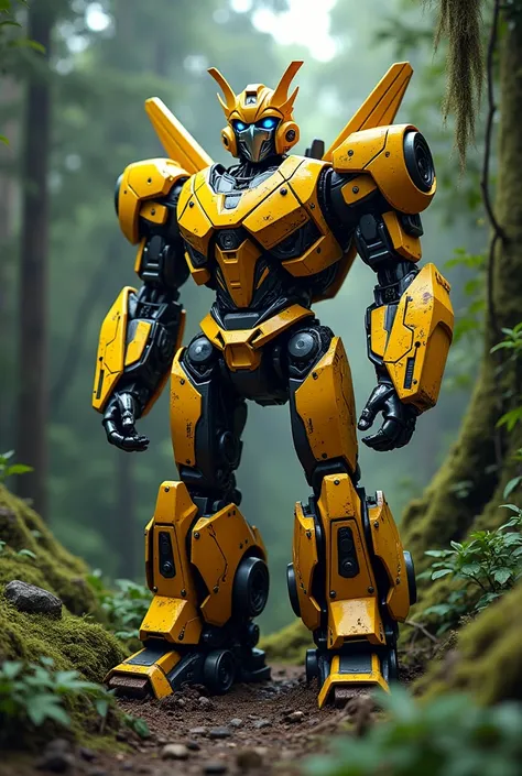 Create real Bumblebee abandoned in the jungle 