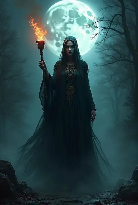 The shadow of Hecate with her torch