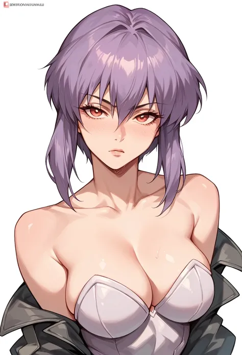 Ghost in the Shell&#39;s super muscular Motoko in a see-through high-leg swimsuit with an anal dildo for anal expansion、Nipples super erect breast milk