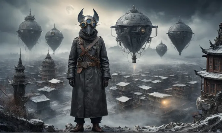 insane USSR soldier,pinhead, camouflage Rusty, Ambient in a meteorite ,graphite witch after a psychiatric clinic,winter,intricate landscape,slate grey atmosphere,film grain,faded,eyes extremely detailed,another world,ring of truth,view from height,once pre...