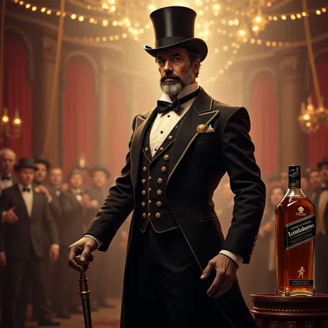 Monsieur loyal du cirque, chapeau haut de forme. Johnny walker. 