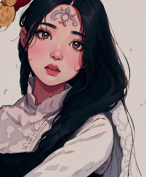 (best quality:0.8) perfect anime illustration, a close up of a woman with long black hair and a black dress, jinyoung shin, jaeyeon nam, korean girl, beautiful south korean woman, ulzzang, heonhwa choe, lee ji-eun, lee ji - eun, beautiful young korean woma...