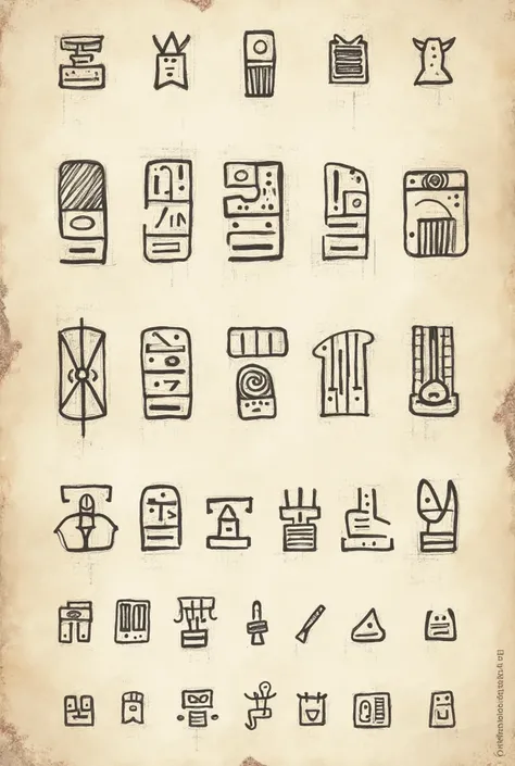 Cuneiform writing drawing style