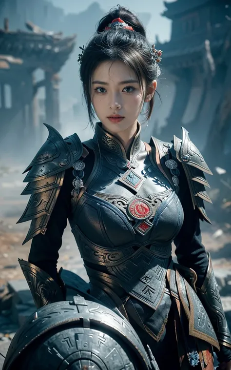 masterpiece,Game Art,Best picture quality,Maximum resolution,8K,(portrait),Unreal Engine 5 rendering works,(Digital Photography),
girl,Colored Contact Lenses,(Gradient short hair blue red),plump,(Large Breasts),(portrait photography:1.5),
(Tang Dynasty Her...