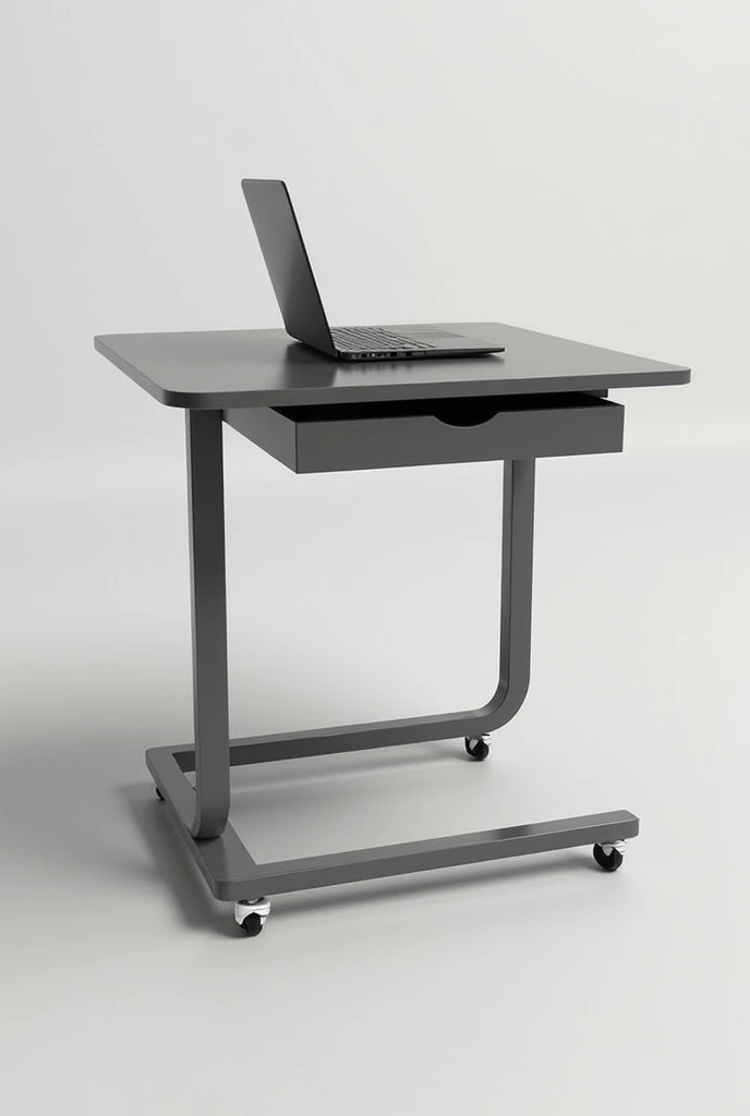 Laptop table with drawer on casters 