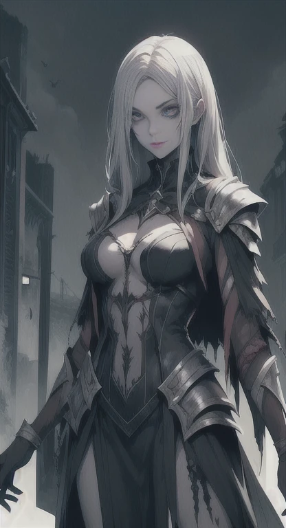 Undead, Pale skin, living corpse Hero, Hero armor, woman,