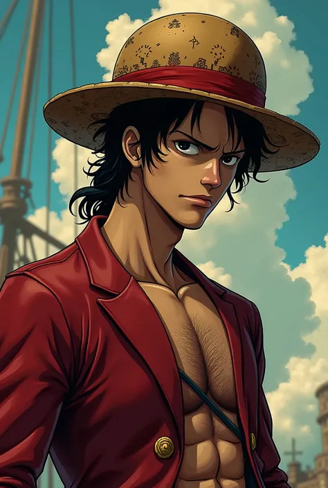 create a wallpaper one piece web series  only one man realistic 