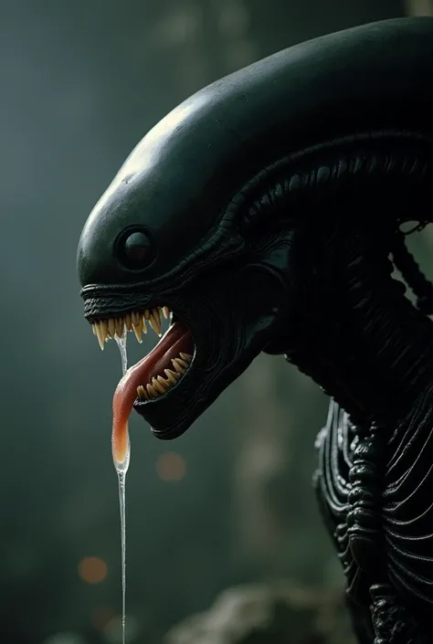 80 vintage movie scene a horror movie, movieのような写実的な, 8K UHD Natural Light, born, rich, Intricate details, Key Visual, Atmospheric lighting, 35mm Photography, movie, Bokeh, Professional, 4K, highly detailed break black alien xenomorph opening its mouth par...