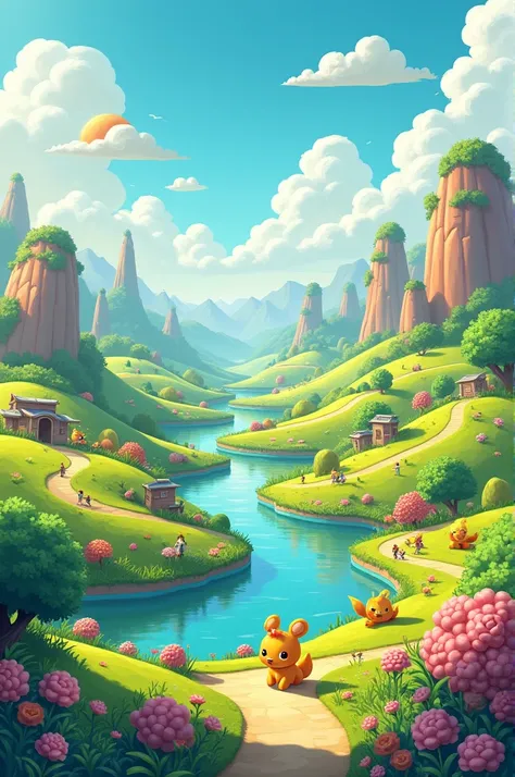 landscape,cartoons,