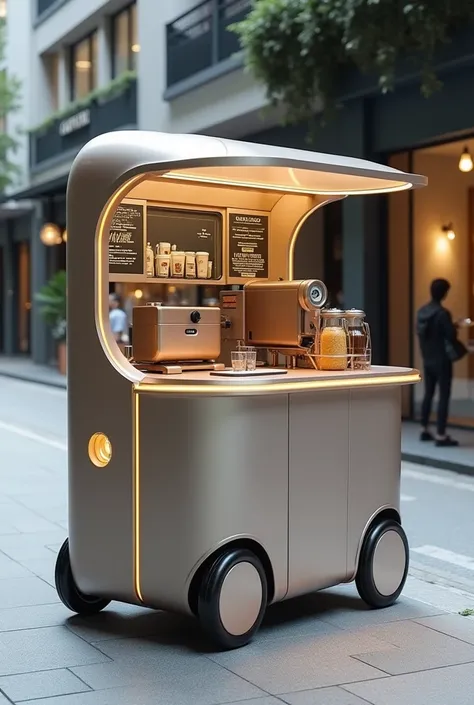 mobile coffee cart design milk tea smart 