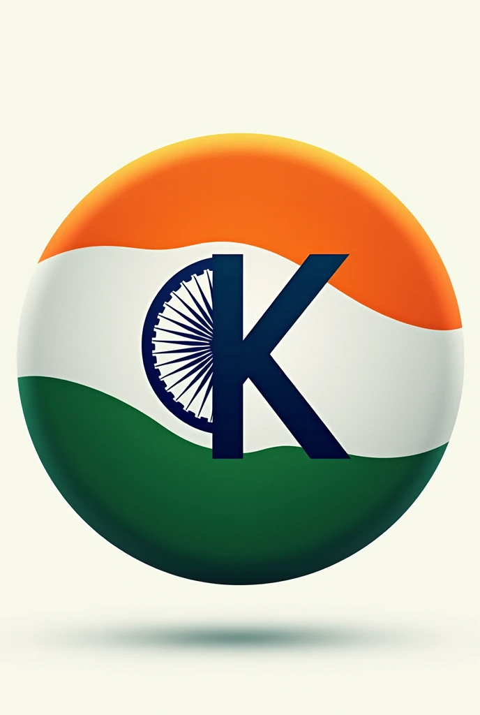 Make a image of indian flag in round with the letter K