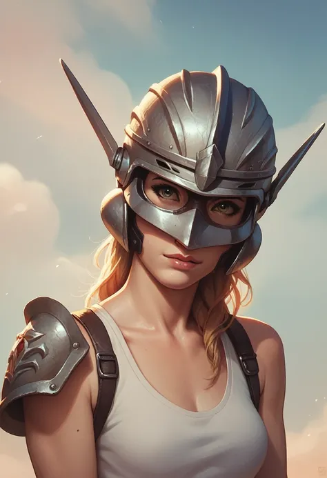 Woman  wearing helmet 