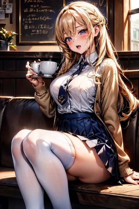 Browsing Caution,(((restaurant))),​(最high quality, 8k, masterpiece:1.3,beautiful girl),(((Woman 1))) (Very detailed)Glowing Skin,(((Long Hair,blonde,Beautiful Hair))),(Perfect Anatomy, Anatomically correct, Very detailed肌),((Golden Eyes)),(((((Perfect Fing...