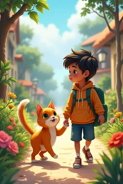 After that day, the cat never went away, and Ali always cared for his curious friend. The two of them explored the world together, always looking out for each other.
