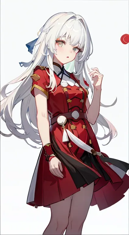 clara, wear裙子拿着麦克风的人的特写, white hair deity, azur route style, azur lane characters, white hair, perfect white hair girl, white ha...