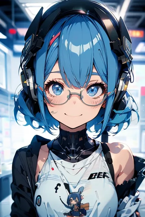 Anime Girls with headphones and a blue hair holding a gun, A mix of anime robots and organic matter, Robot Girl, cute Cyborg Girl, Cyborg - Girl, Portrait Anime Astronaut Girl, Cyborg Girl, Perfect android girl, Portrait of an armored astronaut girl, スチームパ...