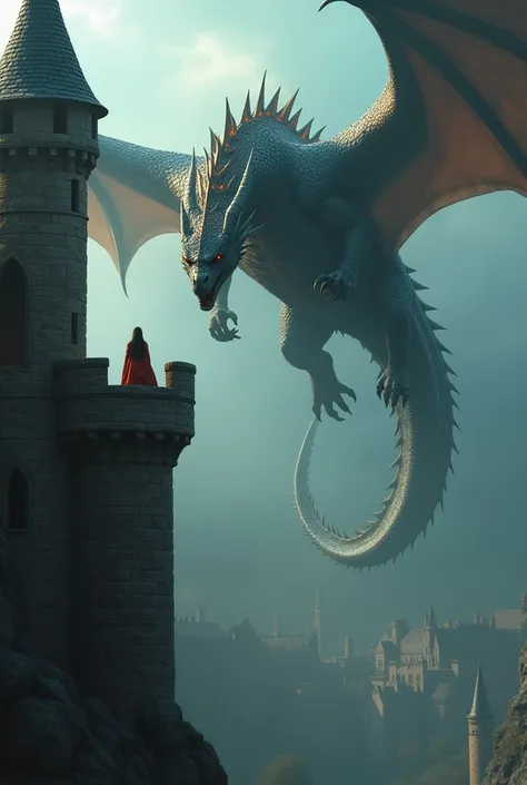 A large dragon with many spikes and sparkling scales all over its body flew up to the highest tower of the castle.. Soon, Behind the Walls, noise was heard from the flapping of its huge wings and gusts of heat. "That evil dragon again", - thought the princ...