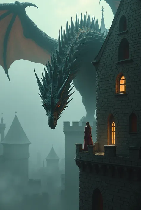 A large dragon with many spikes and sparkling scales all over its body flew up to the highest tower of the castle.. Soon, Behind the Walls, noise was heard from the flapping of its huge wings and gusts of heat. "That evil dragon again", - thought the princ...