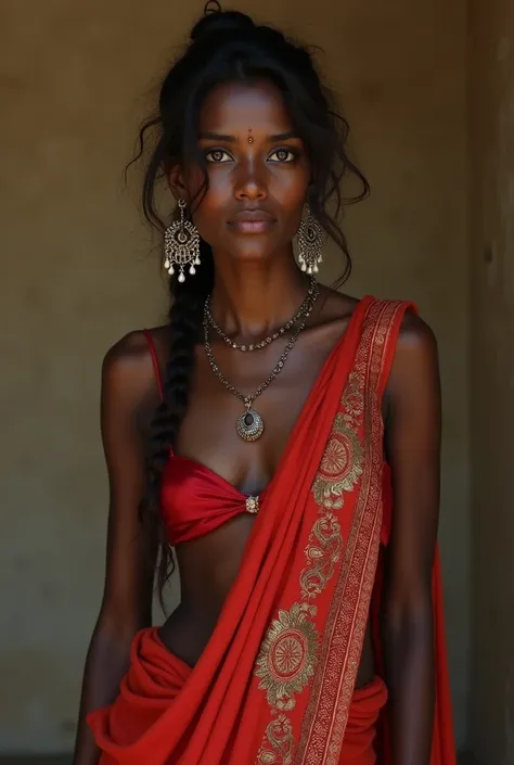 naked Traditional clothes black skin  Indian girl boys dick insider ass fill with semen