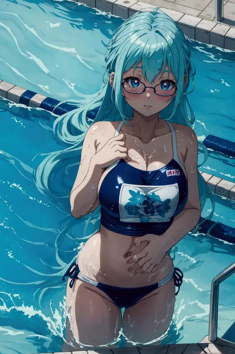 プールでスクールSwimwearを着た, Enchanting anime girl, Anime Moe Art Style, Swimwear, Highly Detailed Art Gem 4K Anime Wallpaper, Beautiful and detailed anime art, Beautiful anime artwork, Beautiful Anime Girls, Attractive anime girl, is wearing a Swimwear、School swi...