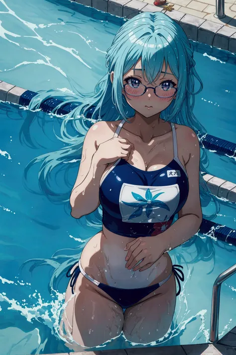 プールでスクールSwimwearを着た, Enchanting anime girl, Anime Moe Art Style, Swimwear, Highly Detailed Art Gem 4K Anime Wallpaper, Beautiful and detailed anime art, Beautiful anime artwork, Beautiful Anime Girls, Attractive anime girl, is wearing a Swimwear、School swi...