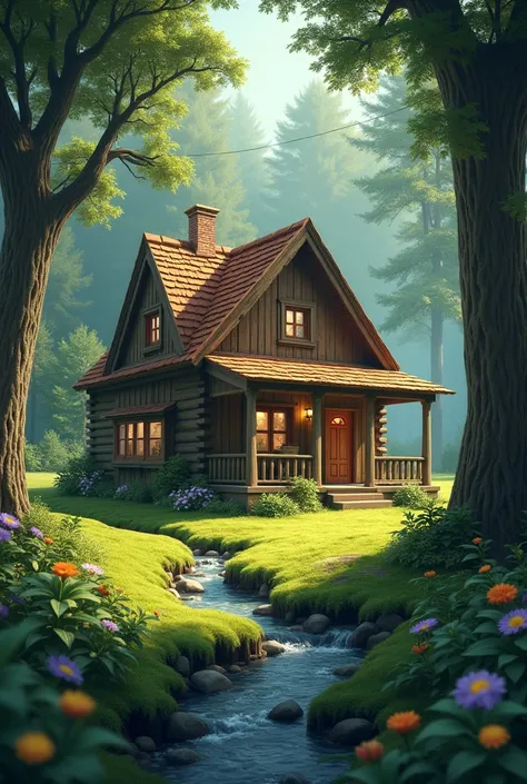 A Wood House in a Forrest 