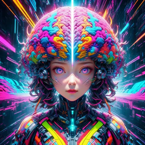 a surreal digital meme, psychedelic brain waves, neon information flow, cultural transmission of subconscious abstract patterns, glitch art cyberpunk cinematic lighting, hyper detailed 8k photorealistic volumetric ray traced studio lighting, vibrant psyche...