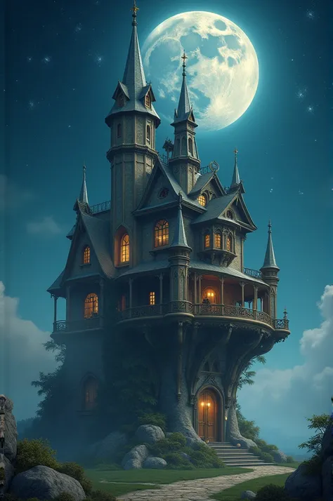 A house thats tall enough to reach to moon

