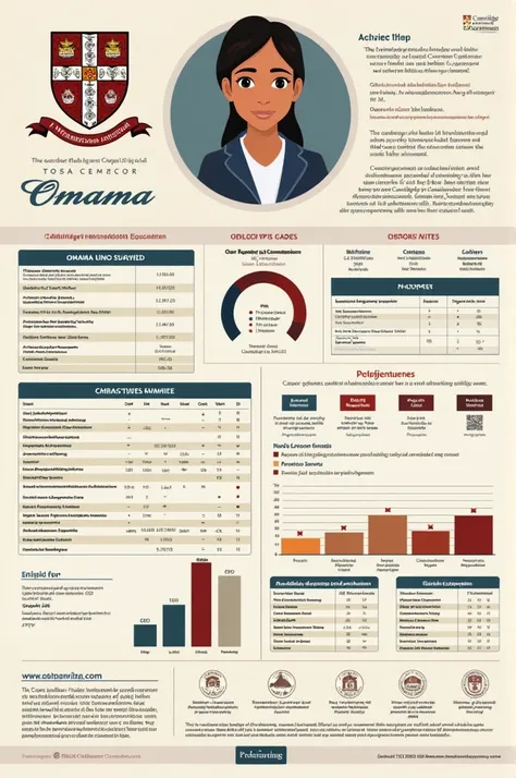 Create result card of Cambridge international education for a girl named omama 