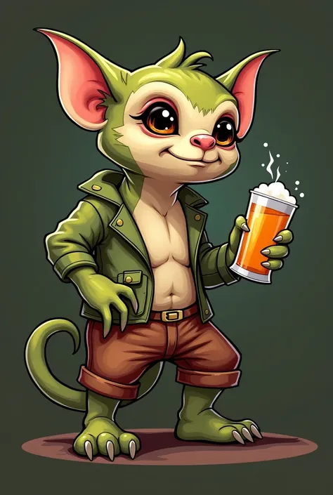 Goblin Shop Bartender Sloth Super Cute Logo