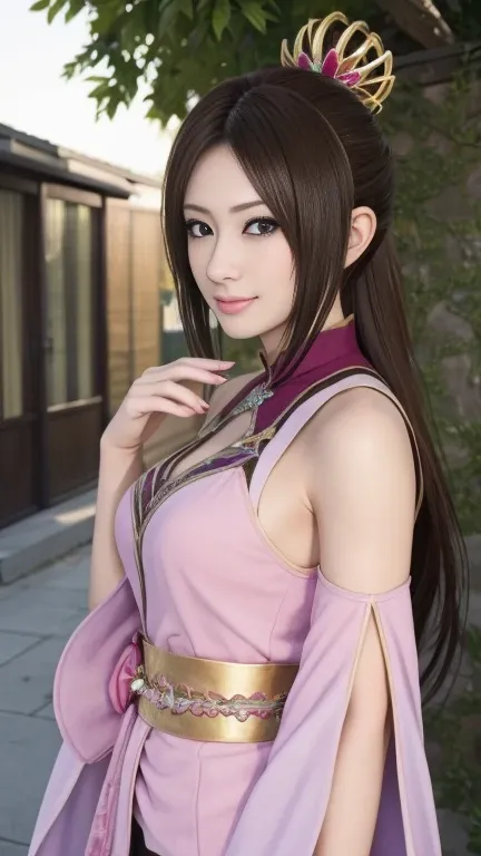 diaochan from sangoku musou 8,super realistic,hair ornaments,perfect diaochan costume,twin tailasterpiece、1 cute girl、17 year ol...