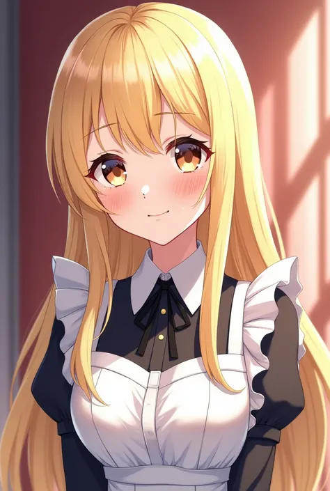 18 year old beautiful girl, big eyes, large breasts,  and slender, 8K, top quality, (very detailed head: 1.0), (very detailed face: 1.0), (very detailed hair: 1.0), maid clothes, very detailed official artwork, anime moe art style, clean detailed anime art...