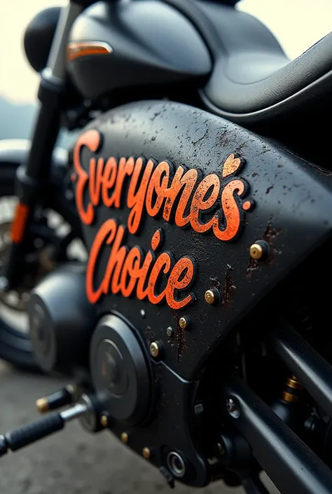 Everyones choice lettering in motorcycle
