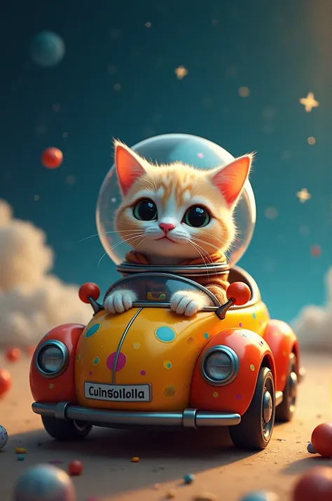 A space Marin cat in a clown car