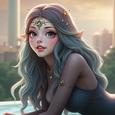 1girll,（enchanced quality：1.4），（Top quality true texture skin), Gradient hair, body,（perfect bodies：1.1）, There are precious stones on the forehead, rimless eyewears, Sparkling pupils，long eyelasher,grin, hyper photorealism, Cinematic lighting, projected i...