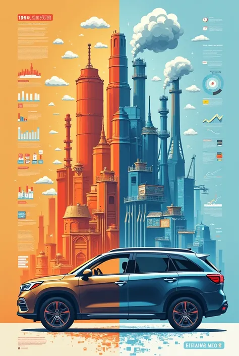 Make a comparison photo in which on lift slide we show how auto component manufacturing industry is effected by COVID 19 and Fmcg industry was doing good