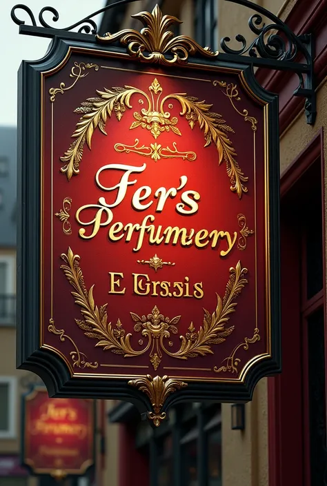 a perfume advertising sign saying "Fer&#39;s Perfumery"