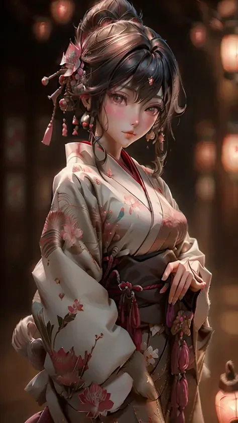 a female ronin warrior,ahri,wearing traditional japanese robe,detailed face,beautiful detailed eyes,beautiful detailed lips,extr...