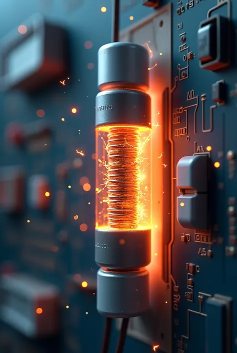 Create an image that can be taken to explain application of heating effect of electric current in fuses