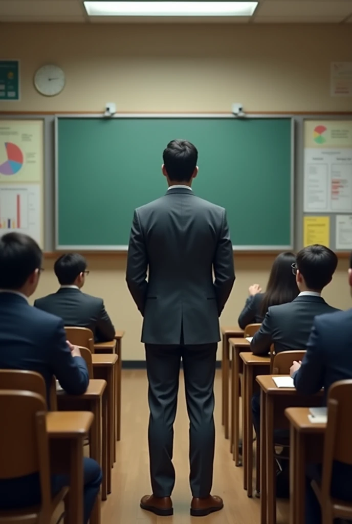 The instructor standing in front of the class, preparing to deliver a lecture on long-size coupon bonds.
(Caption: "Speaker: Initiating the Communication Process")