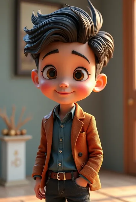 One boy 3d animation style attractive clothes or attractive look 
