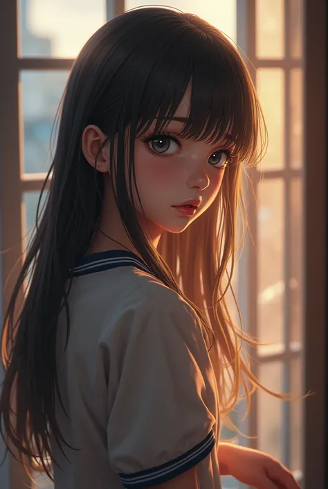 (Full body:1) of a young girl,short skirt, WC, detailed face, ((sexy)), (long hair), ultra detailed photograph, (anime), (intricate details:1),(masterpiece :1), (best quality:1), ultra high res, (detailed eyes), (detailed facial features), HDR, 8k resoluti...