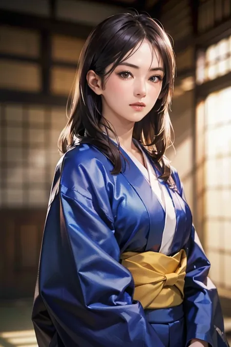 (8k, RAW Photos, Highest quality, High resolution:1.2), (Realistic, photo-Realistic:1.37) , (Highly detailed face and eyes、Beautiful Face、Beautiful Eyes、Beautiful Nose、Pretty lips)、alone, One person, female_concentrated, Sengoku period,kimono,Japanese styl...