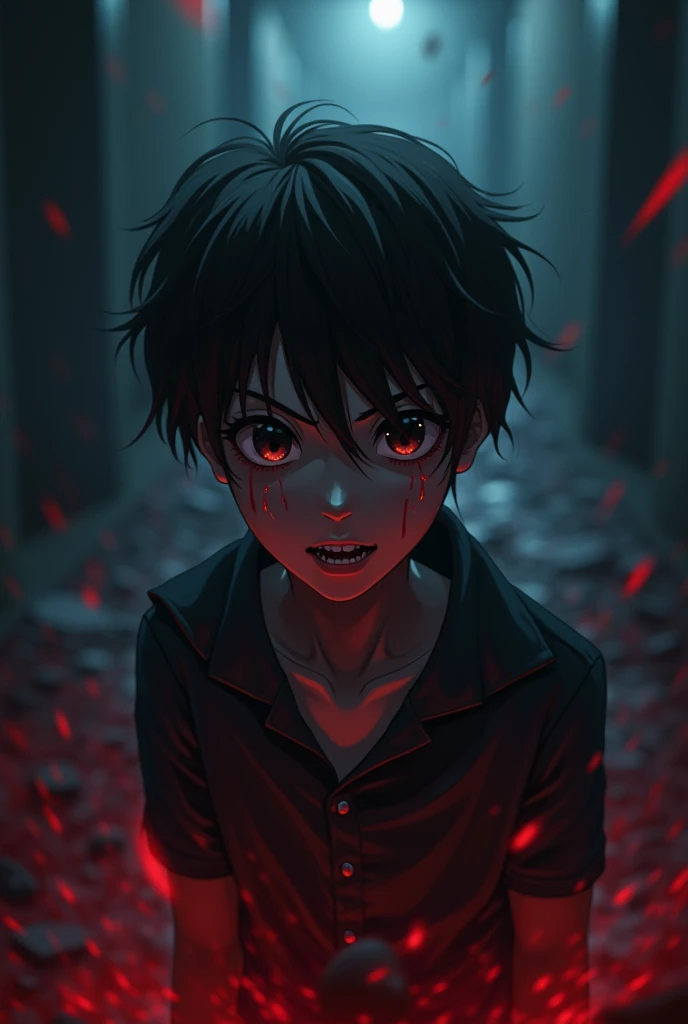 Amine boy, killer, horror, dangerous, bloody,night, darkness, 