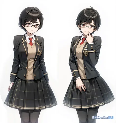 twins with short black hair and glasses