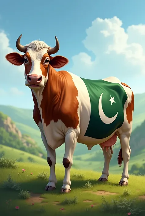  Pakistan flag on cow 