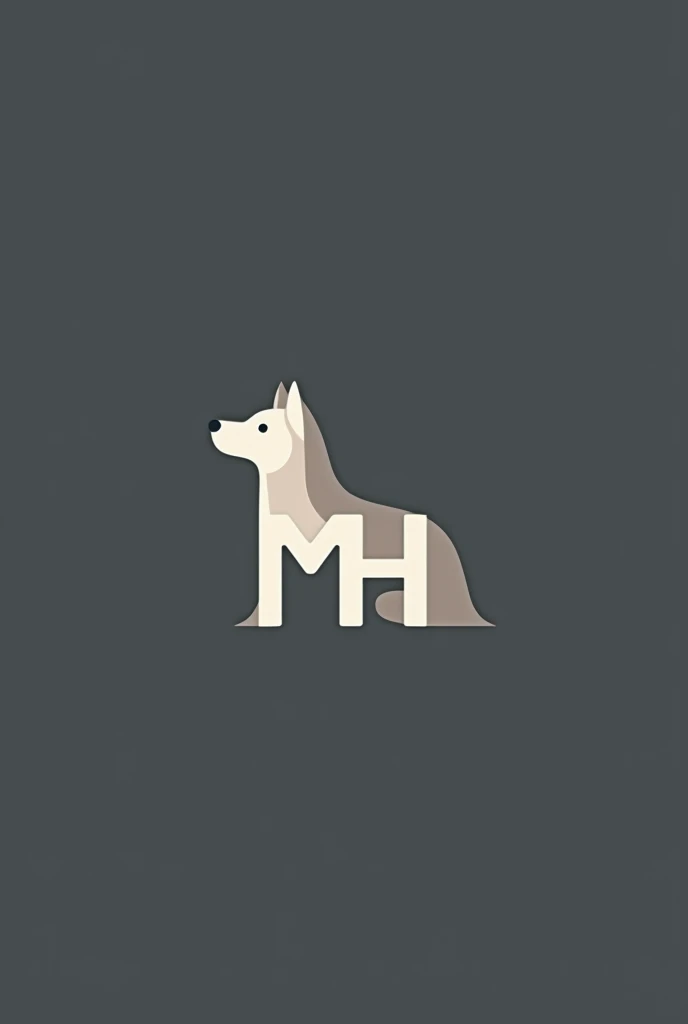 a minimalist and creative logo for a veterinarian with the initials MH