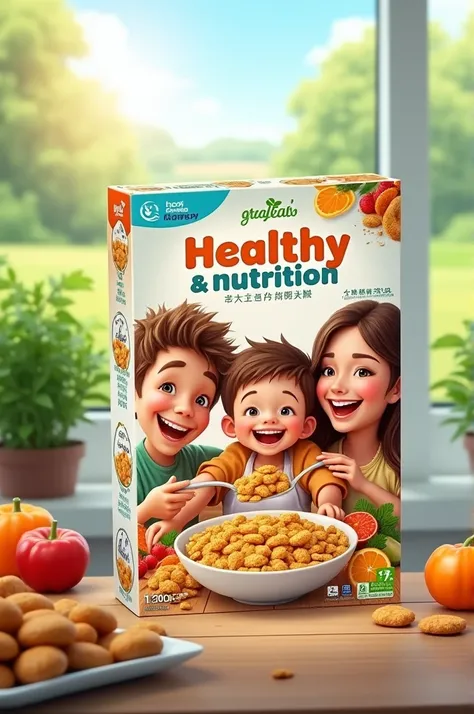 Cereal box with healthy concept 