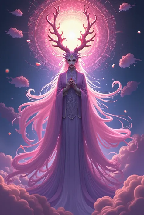 Create me an image for my Discord server, you can follow these steps:

Paleta de cores: Use shades of purple, pink and gold to evoke League of Legends&#39; theme of spiritual blossoming. These tones also refer to aspects of Kaguya Otsutsuki.

Asian Element...