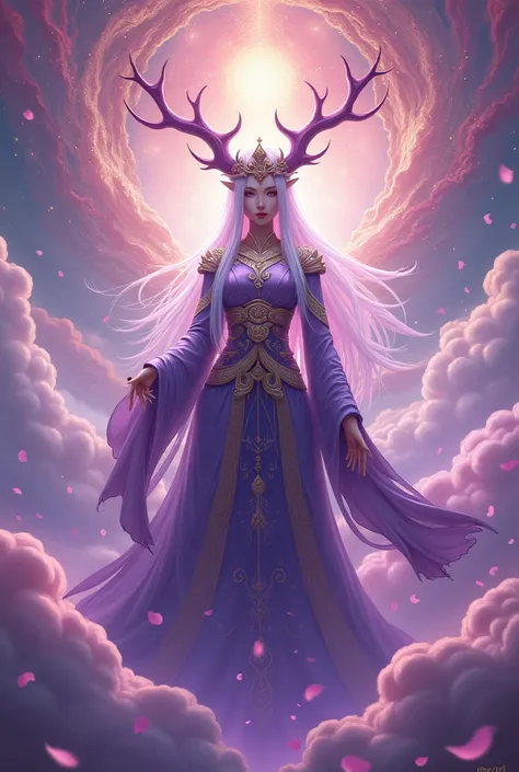 Create me an image for my Discord server, you can follow these steps:

Paleta de cores: Use shades of purple, pink and gold to evoke League of Legends&#39; theme of spiritual blossoming. These tones also refer to aspects of Kaguya Otsutsuki.

Asian Element...